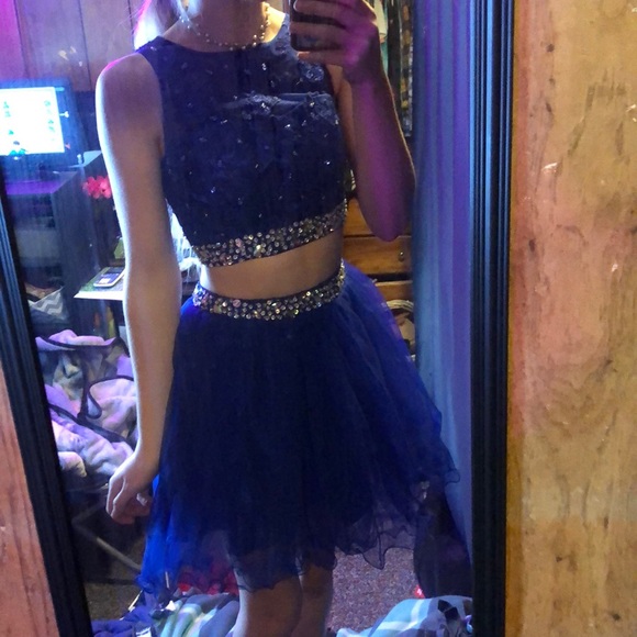 2 piece blue homecoming dress - Picture 1 of 1